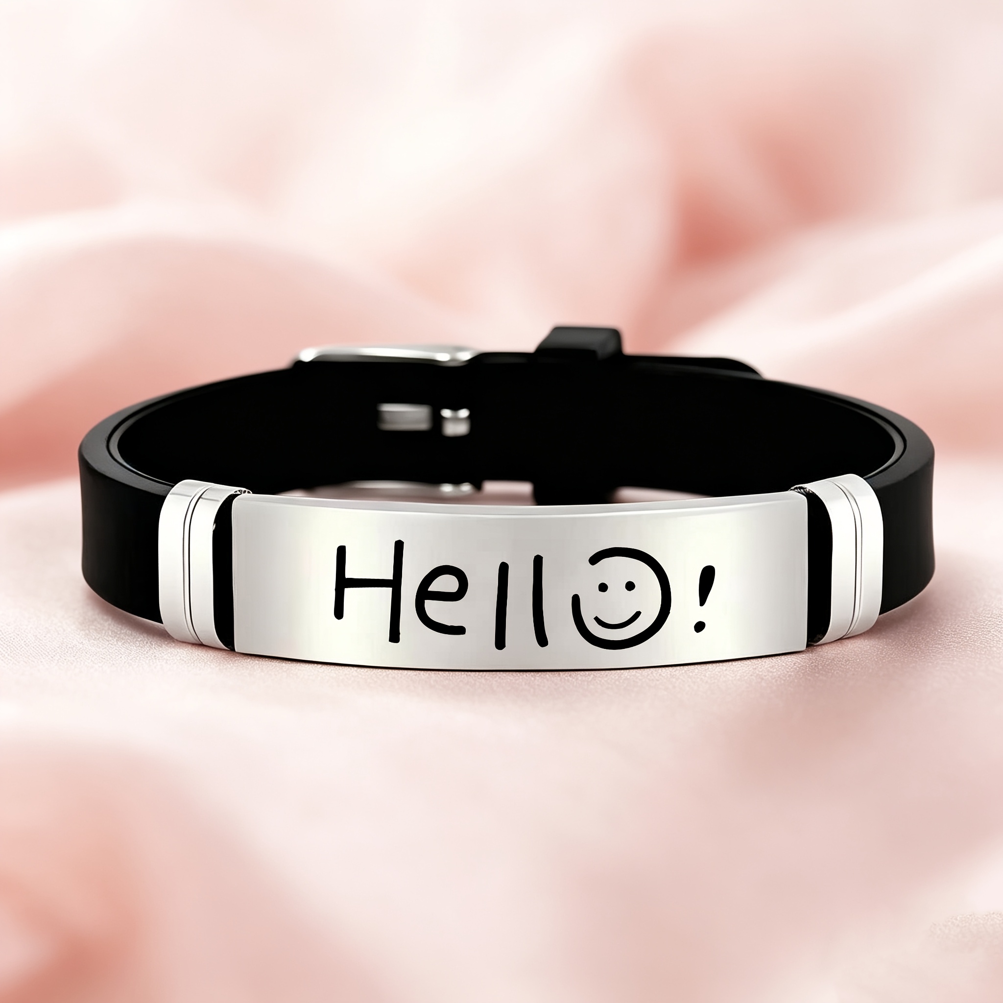 Women's Simple Cute English Joyful Face Silicone Bracelet
